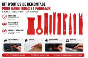 KIT DE DEMONTAGE GARNITURE ET PANNEAUX VOITURE - 11PCS